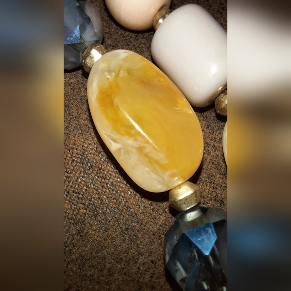 Loft Gemstone multistrand necklace signed crackle quartz faceted crystal beaded - Picture 7 of 15